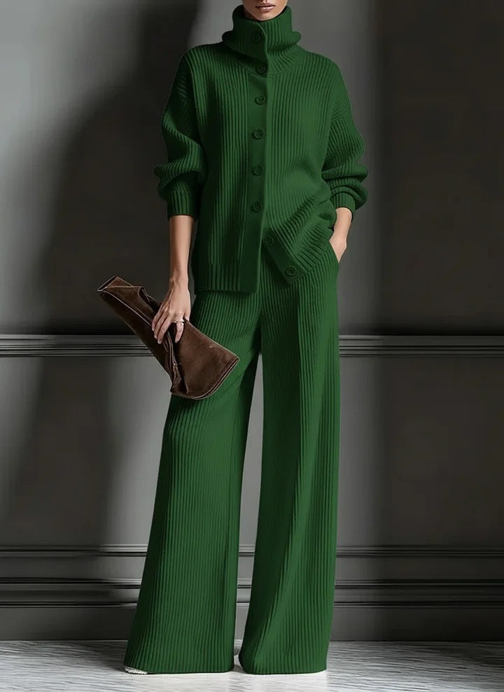 Women's Cozy Cardigan Sweater and Pants Two-Piece Set
