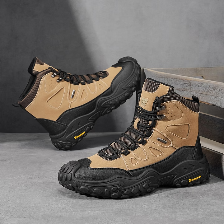Men's High-top Lightweight Orthotic Hiking Shoes Made Of High-quality Materials - Non-slip, Waterproof, Wide Toe Box, Arch Support