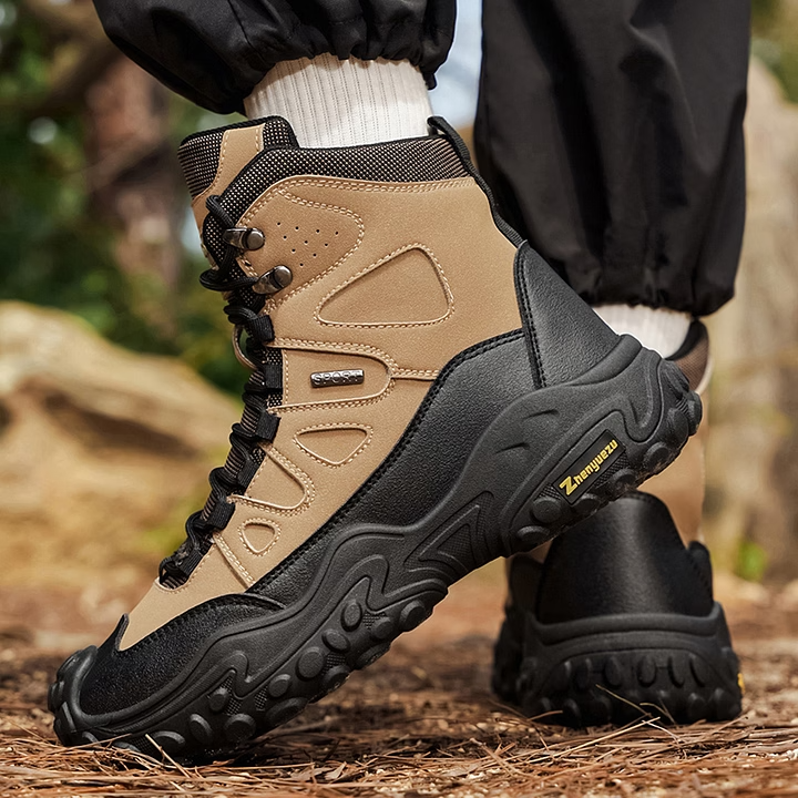 Men's High-top Lightweight Orthotic Hiking Shoes Made Of High-quality Materials - Non-slip, Waterproof, Wide Toe Box, Arch Support