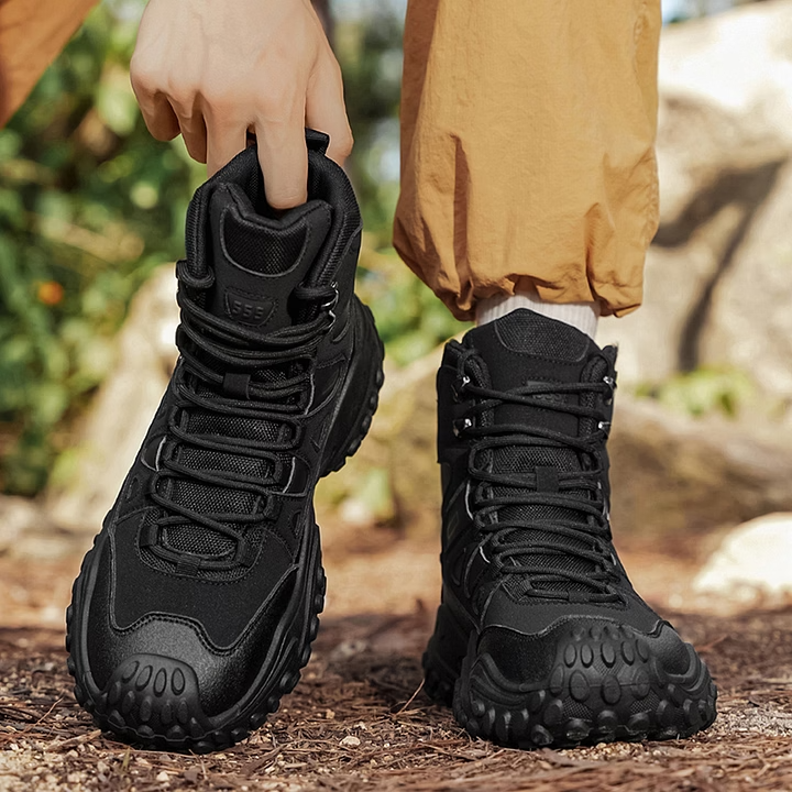 Men's High-top Lightweight Orthotic Hiking Shoes Made Of High-quality Materials - Non-slip, Waterproof, Wide Toe Box, Arch Support
