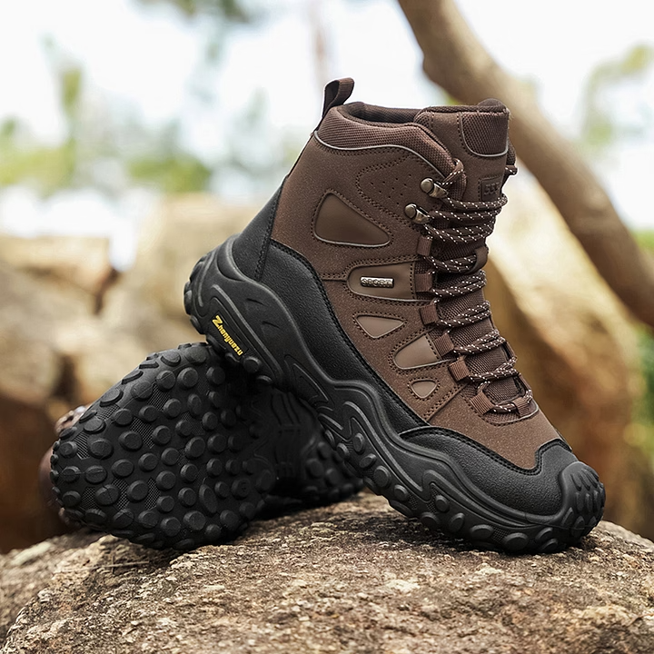 Men's High-top Lightweight Orthotic Hiking Shoes Made Of High-quality Materials - Non-slip, Waterproof, Wide Toe Box, Arch Support