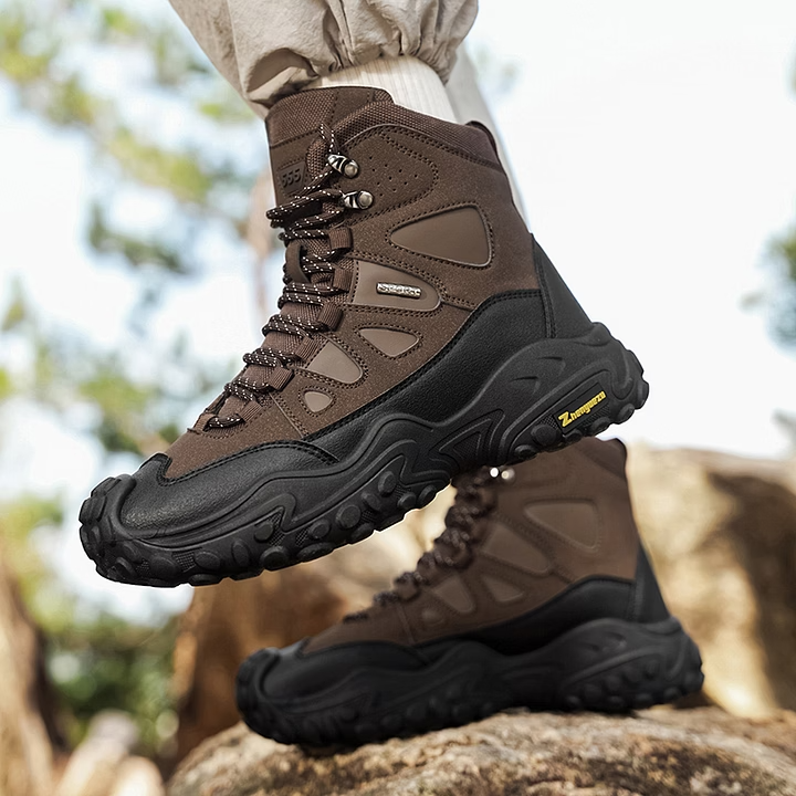 Men's High-top Lightweight Orthotic Hiking Shoes Made Of High-quality Materials - Non-slip, Waterproof, Wide Toe Box, Arch Support