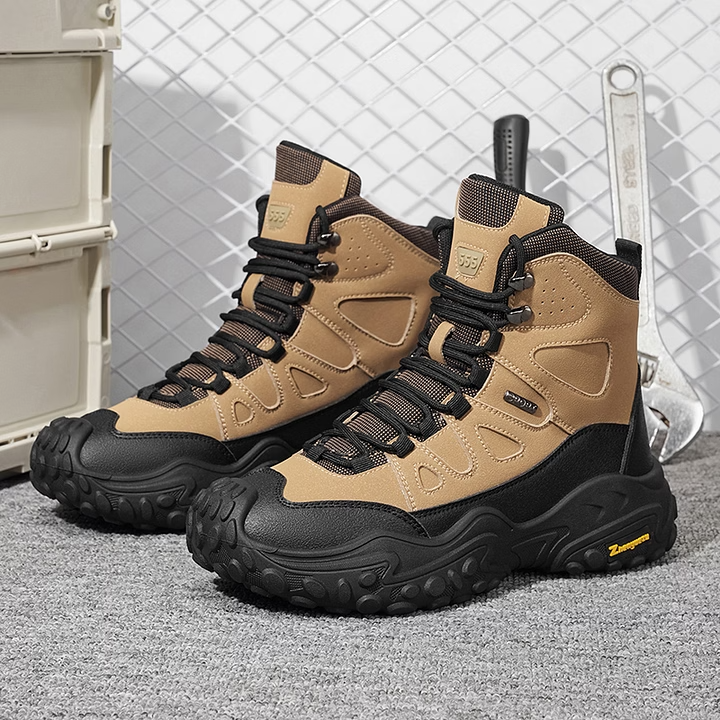 Men's High-top Lightweight Orthotic Hiking Shoes Made Of High-quality Materials - Non-slip, Waterproof, Wide Toe Box, Arch Support