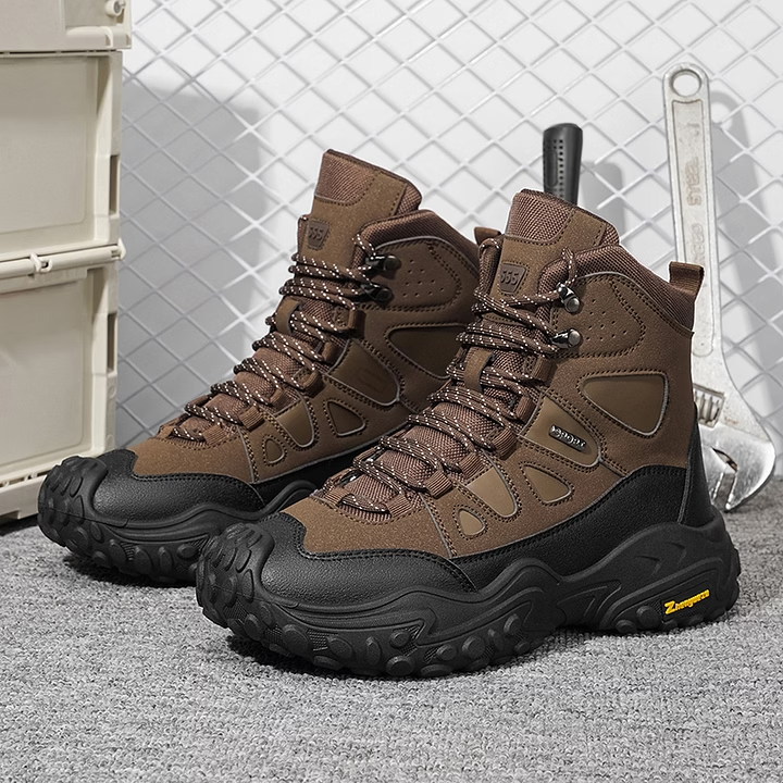 Men's High-top Lightweight Orthotic Hiking Shoes Made Of High-quality Materials - Non-slip, Waterproof, Wide Toe Box, Arch Support