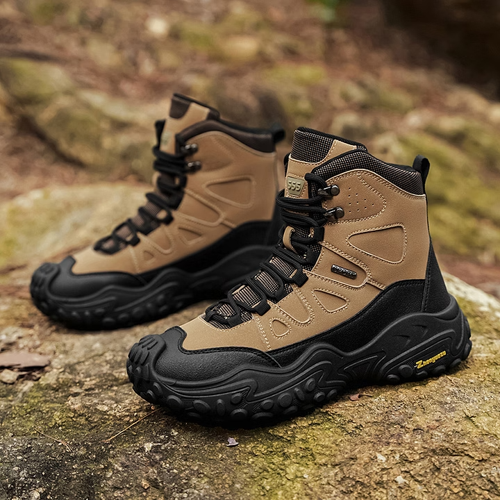Men's High-top Lightweight Orthotic Hiking Shoes Made Of High-quality Materials - Non-slip, Waterproof, Wide Toe Box, Arch Support
