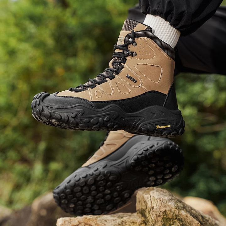 Men's High-top Lightweight Orthotic Hiking Shoes Made Of High-quality Materials - Non-slip, Waterproof, Wide Toe Box, Arch Support