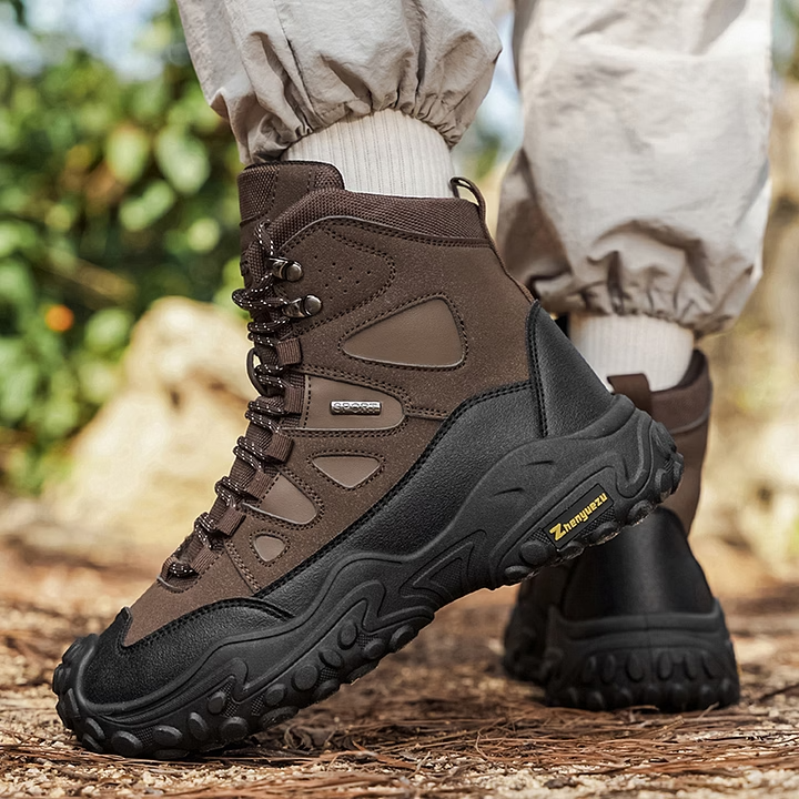 Men's High-top Lightweight Orthotic Hiking Shoes Made Of High-quality Materials - Non-slip, Waterproof, Wide Toe Box, Arch Support