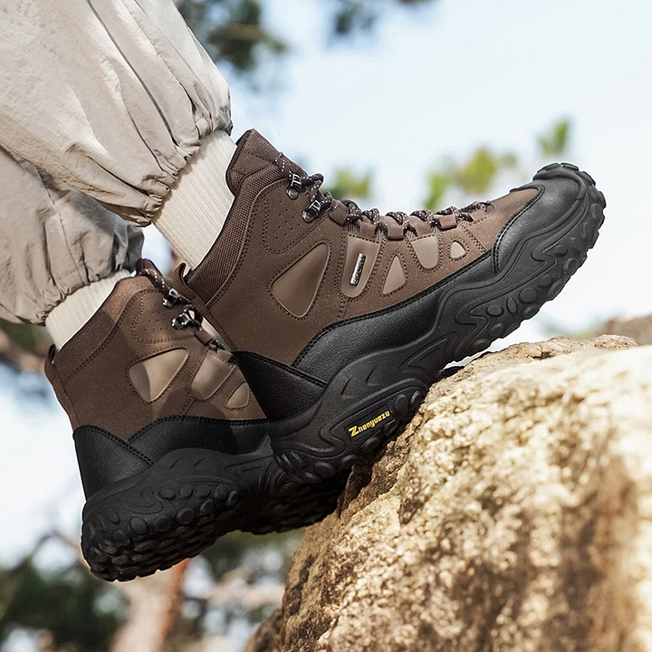 Men's High-top Lightweight Orthotic Hiking Shoes Made Of High-quality Materials - Non-slip, Waterproof, Wide Toe Box, Arch Support