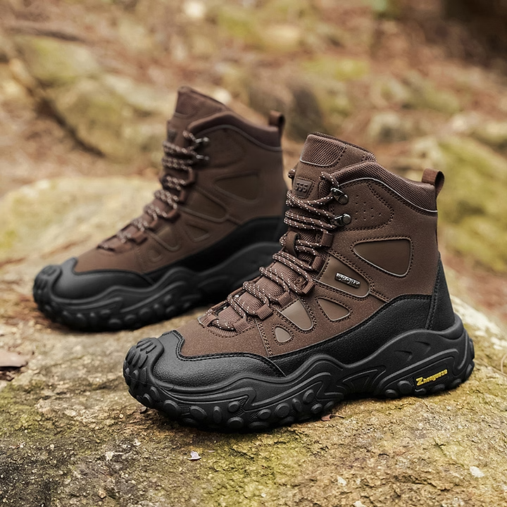 Men's High-top Lightweight Orthotic Hiking Shoes Made Of High-quality Materials - Non-slip, Waterproof, Wide Toe Box, Arch Support