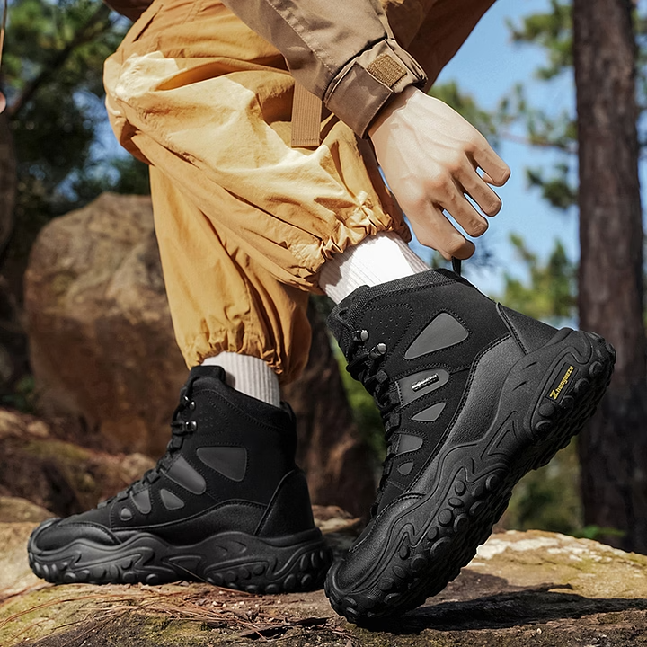Men's High-top Lightweight Orthotic Hiking Shoes Made Of High-quality Materials - Non-slip, Waterproof, Wide Toe Box, Arch Support
