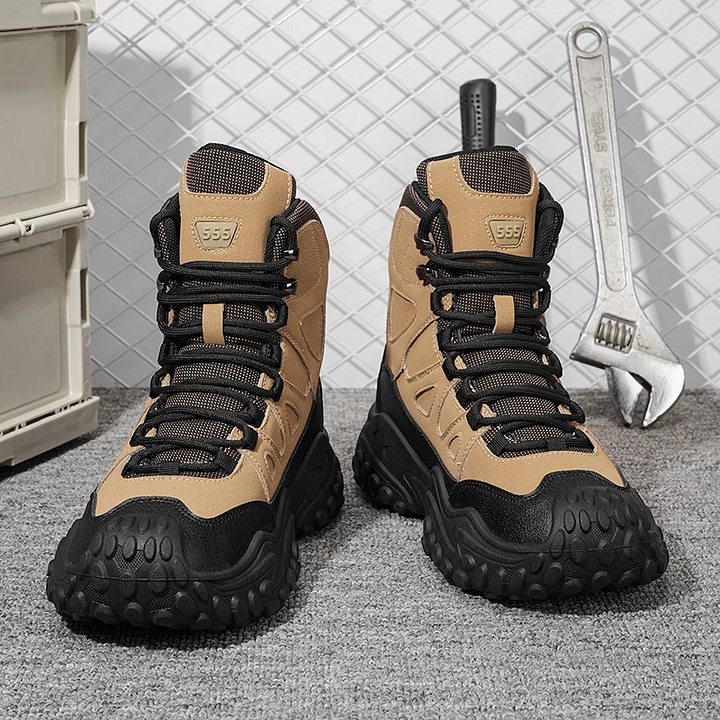 Men's High-top Lightweight Orthotic Hiking Shoes Made Of High-quality Materials - Non-slip, Waterproof, Wide Toe Box, Arch Support