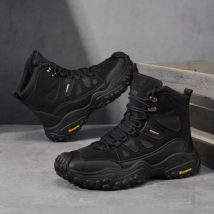 Men's High-top Lightweight Orthotic Hiking Shoes Made Of High-quality Materials - Non-slip, Waterproof, Wide Toe Box, Arch Support