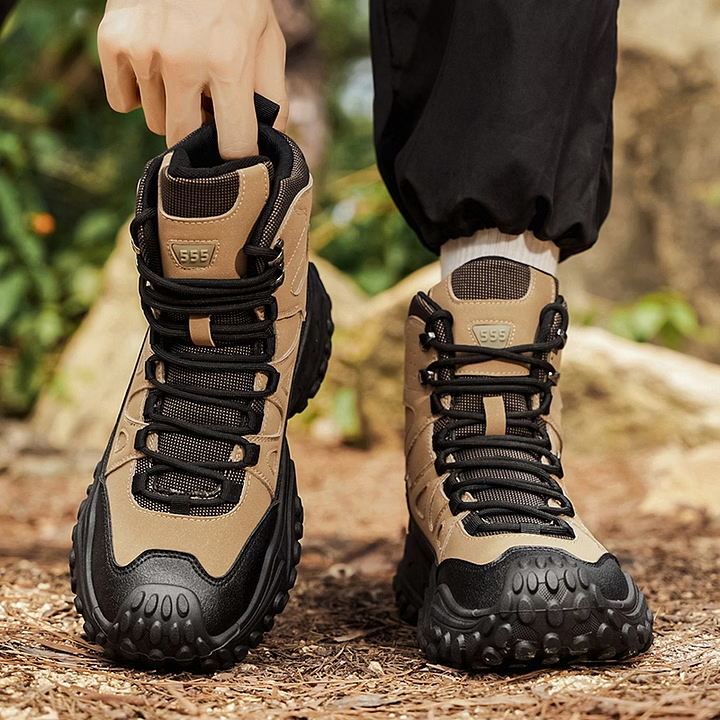 Men's High-top Lightweight Orthotic Hiking Shoes Made Of High-quality Materials - Non-slip, Waterproof, Wide Toe Box, Arch Support