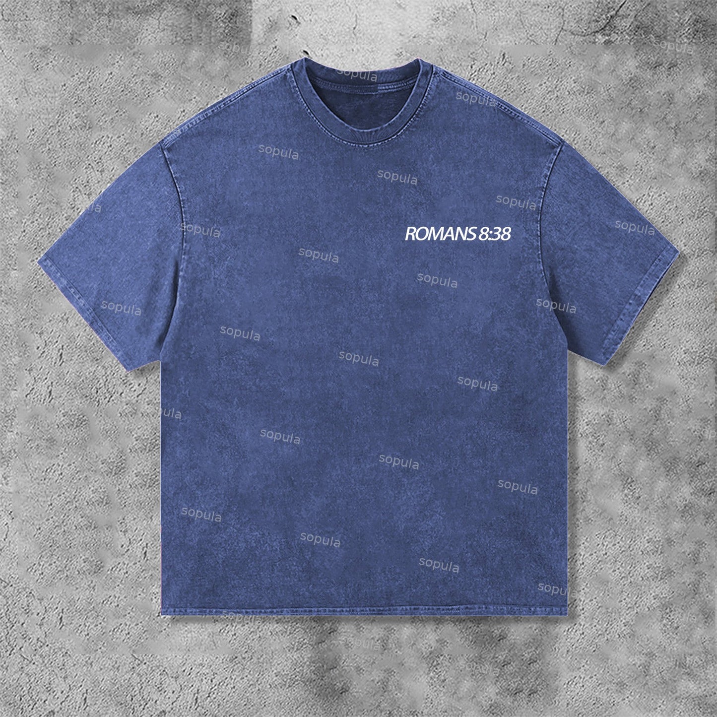Romans 8 38 Faith Over Fear Graphic Print Acid Washed T-Shirt