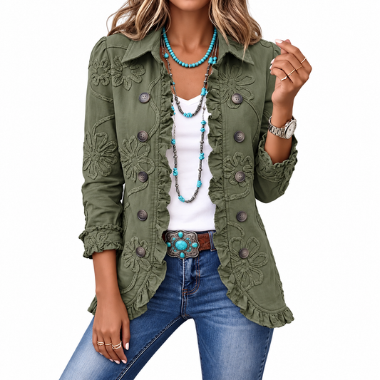 Vintage Floral Bloom Button Jacket
