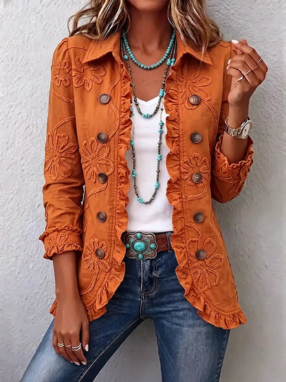 Vintage Floral Bloom Button Jacket