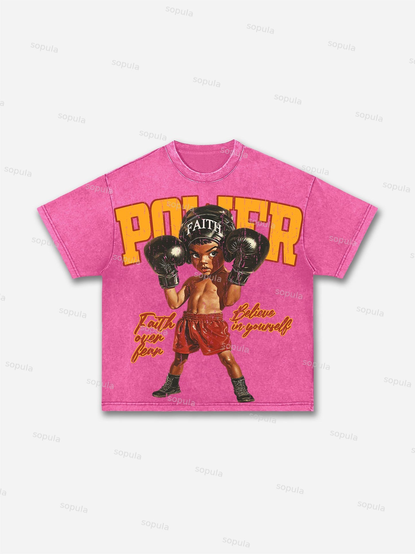 Boxer Boys Graphic Print Acid Wash T-shirt