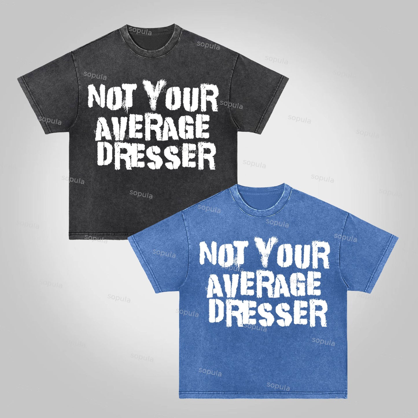 Sopula Not Your Average Dresser Print Acid Washed T-Shirt