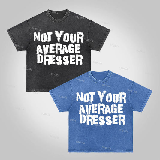 Sopula Not Your Average Dresser Print Acid Washed T-Shirt