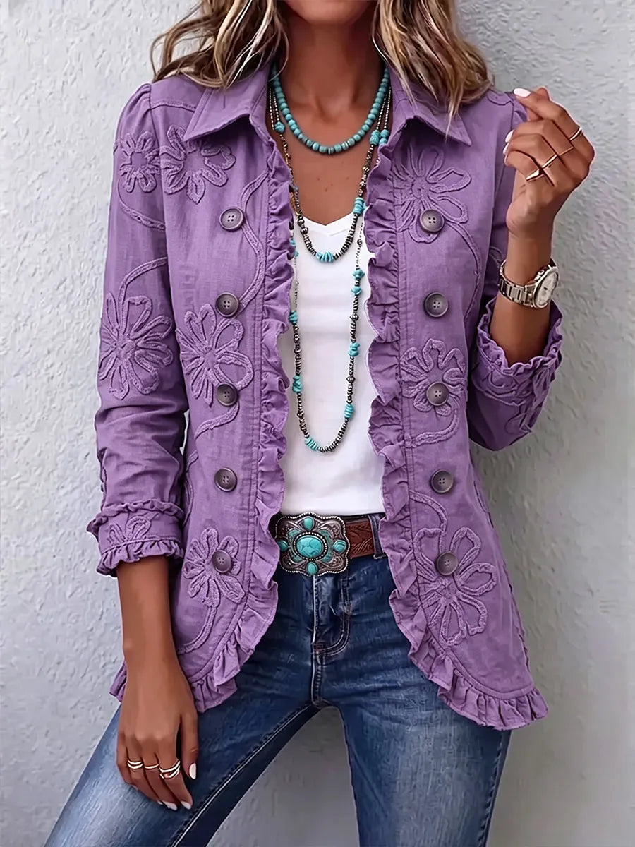Vintage Floral Bloom Button Jacket