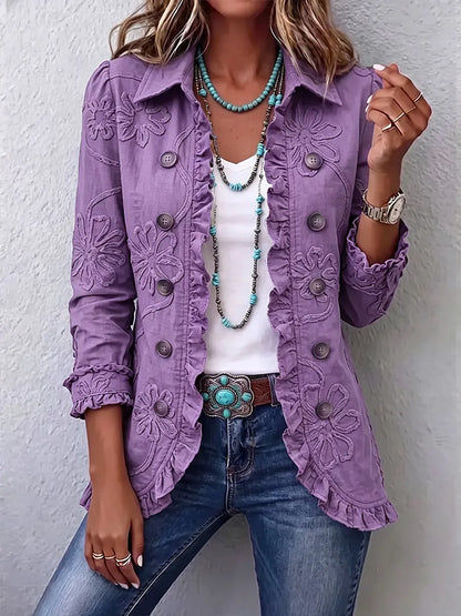 Vintage Floral Bloom Button Jacket