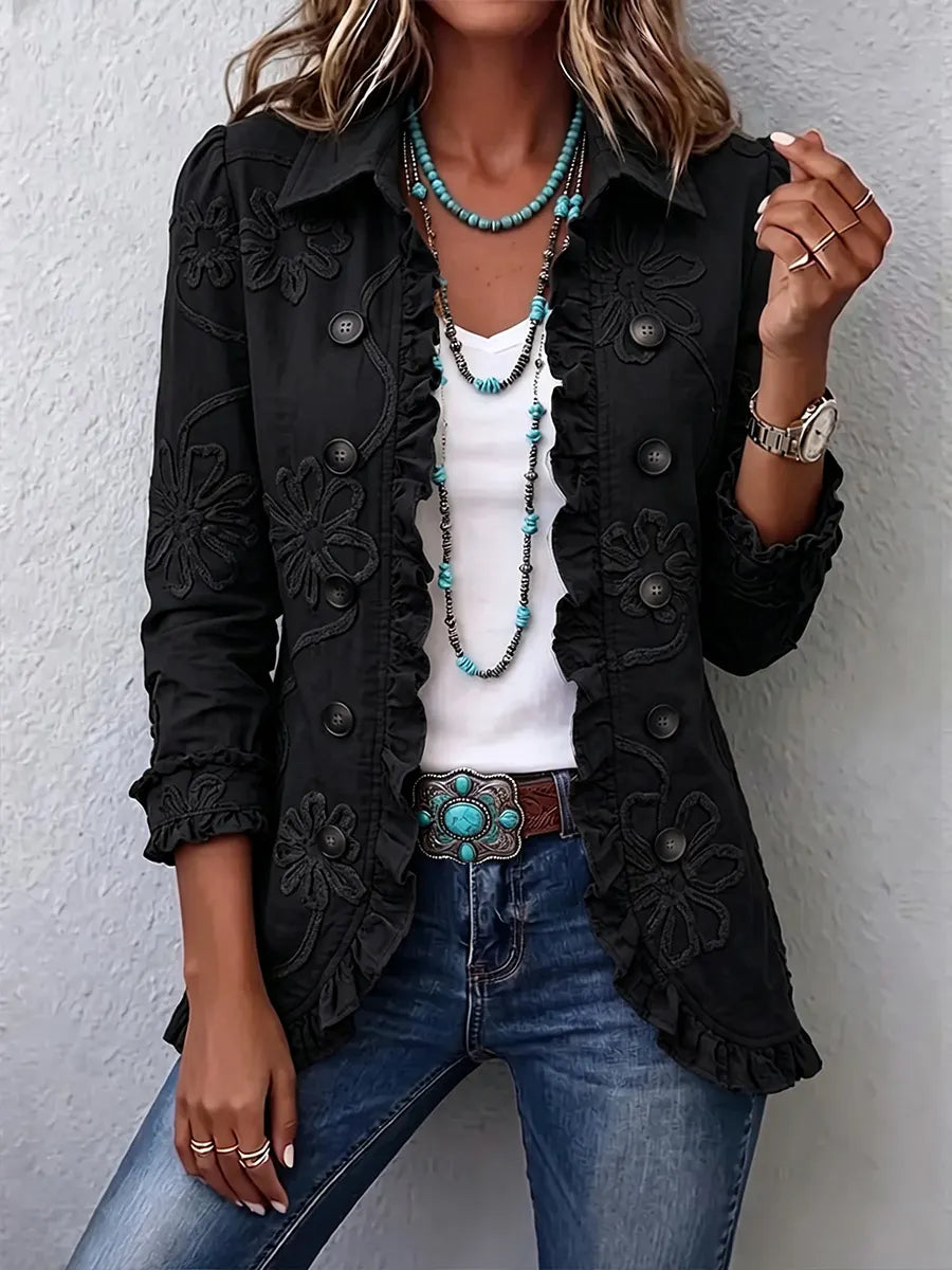 Vintage Floral Bloom Button Jacket