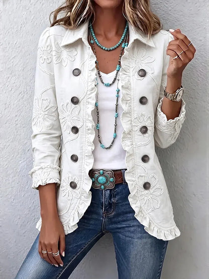 Vintage Floral Bloom Button Jacket