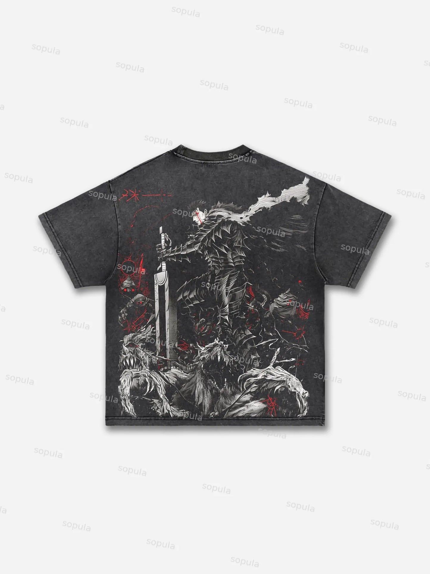 Berserk Manga Graphic Acid Wash T-shirt