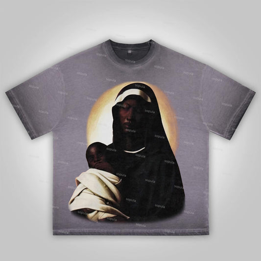 Sopula Story Of The Saint Vintage Graphics Washed Cotton T-Shirt