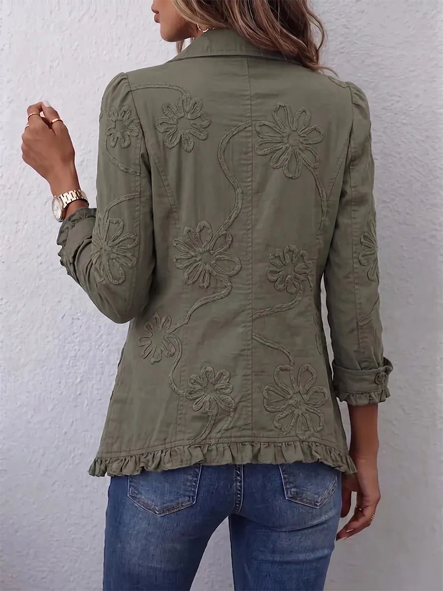 Vintage Floral Bloom Button Jacket