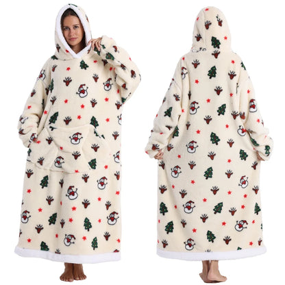 Cozy Christmas Oversized Sherpa Wearable Blanket Hoodie