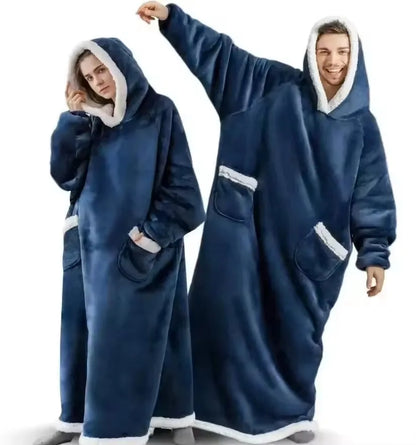 Thick Cozy Blanket Hoodie With Pockets