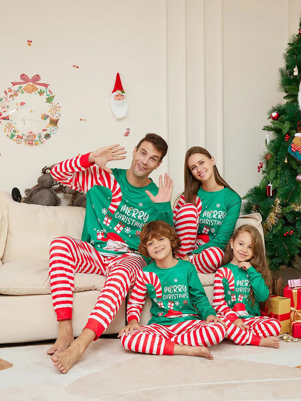 New Candy Cane Christmas Family Pajamas BigBeryl