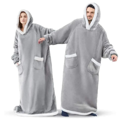Thick Cozy Blanket Hoodie With Pockets