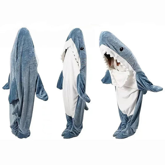 Viral Shark Sleeping Bag Plush Full-Body Wearable Blanket