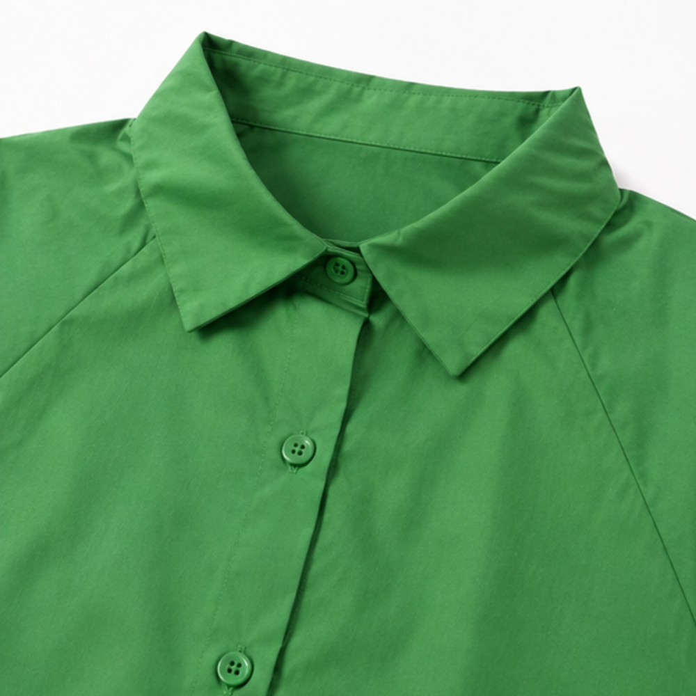 Button-Front Relaxed Shirt Dress