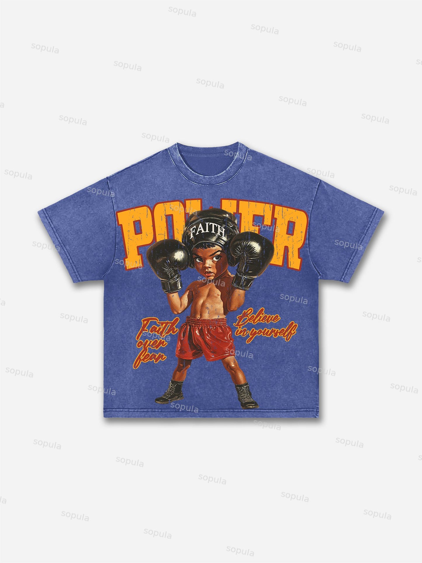 Boxer Boys Graphic Print Acid Wash T-shirt