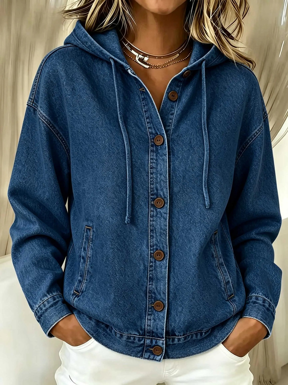 Effortless Chic Hooded Denim Jacket