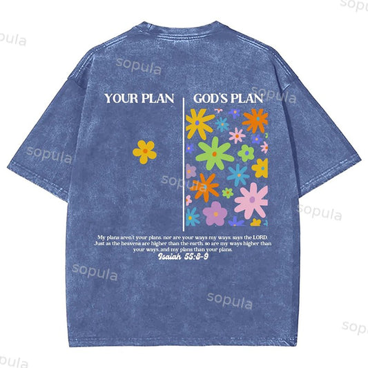 God's Plan Washed Short Sleeve T-Shirt