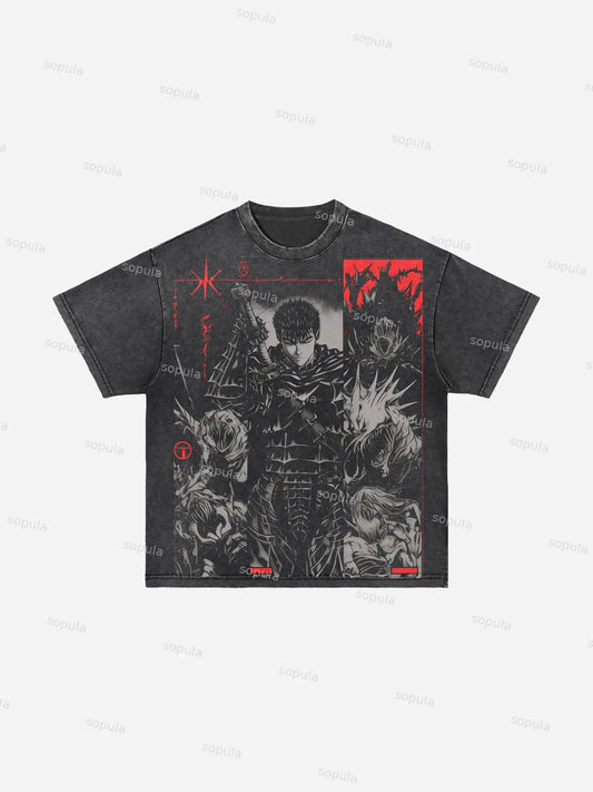 Berserk Manga Graphic Acid Wash T-shirt