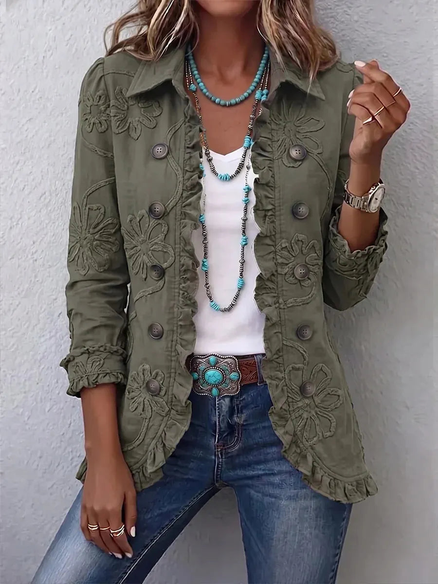 Vintage Floral Bloom Button Jacket