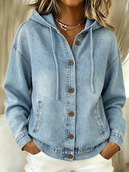 Effortless Chic Hooded Denim Jacket