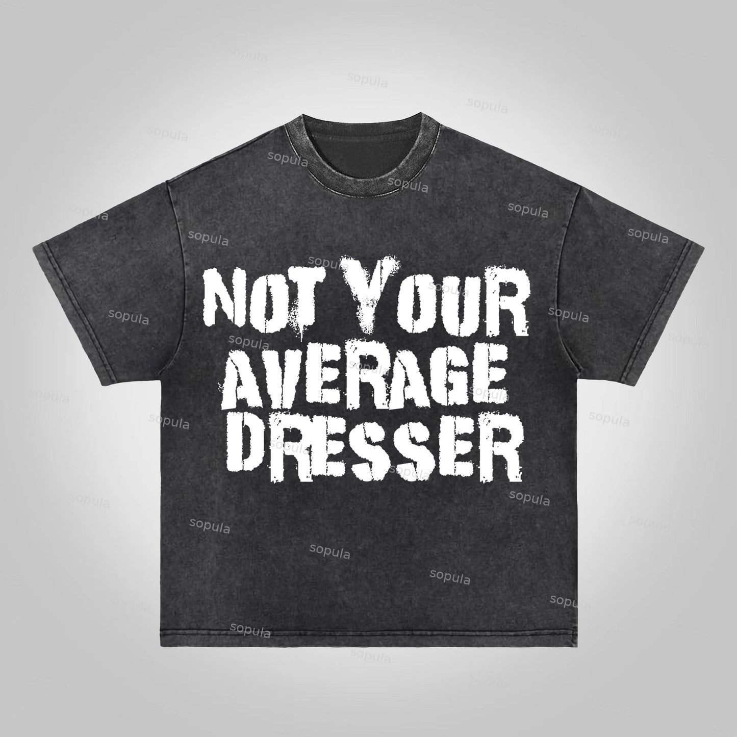 Sopula Not Your Average Dresser Print Acid Washed T-Shirt