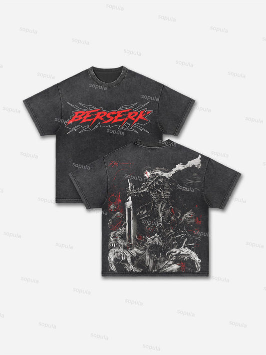Berserk Manga Graphic Acid Wash T-shirt