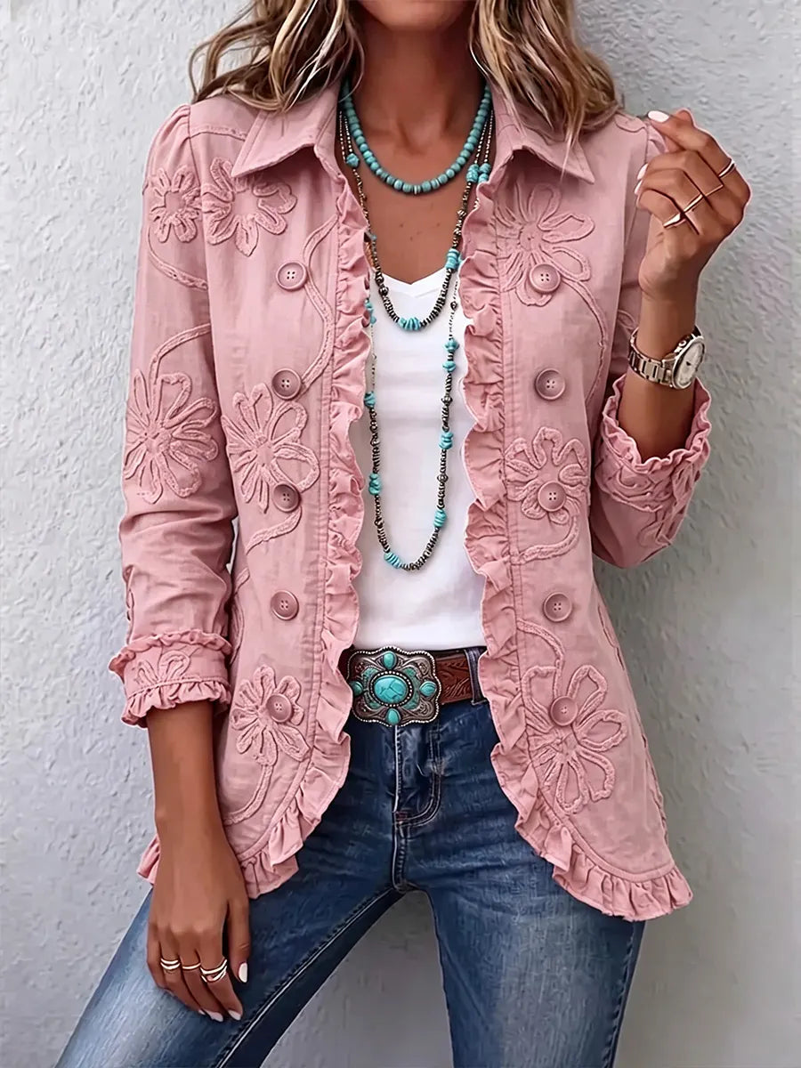 Vintage Floral Bloom Button Jacket