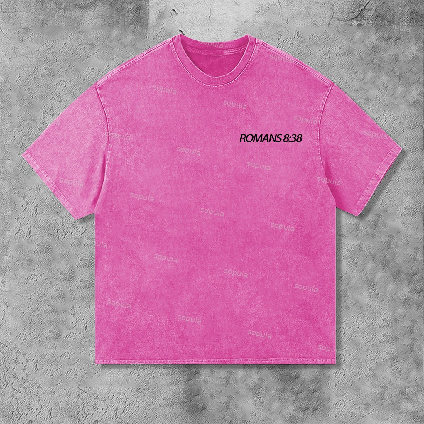 Romans 8 38 Faith Over Fear Graphic Print Acid Washed T-Shirt