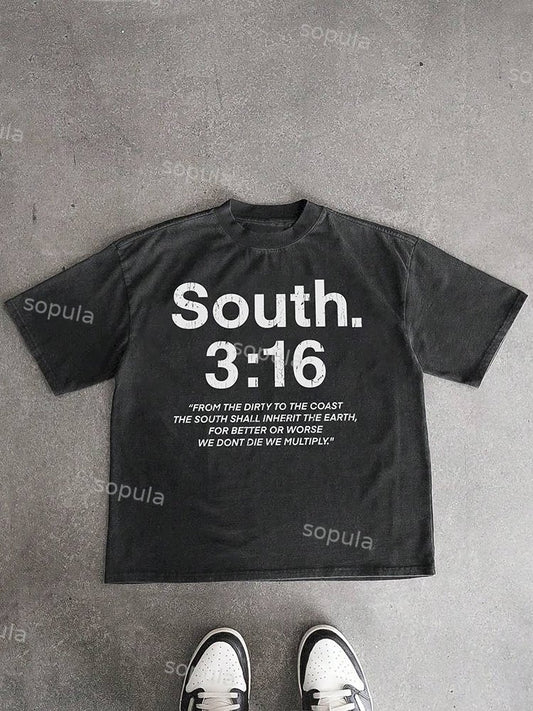 South 3:16 Placard Graphic Acid Wash T-shirt