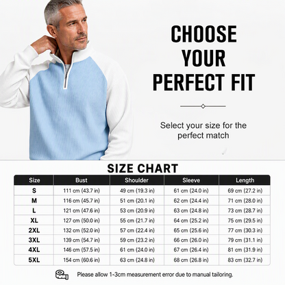 ✨ Easy Everyday Comfort | Men's Waffle-Knit Quarter-Zip Shirt